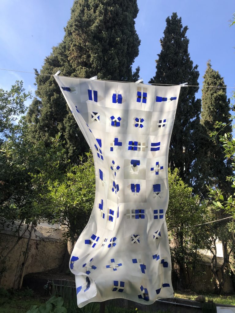 object - flag -silk scarf - Marion Inglessi -Μάριον Ιγγλέση -10